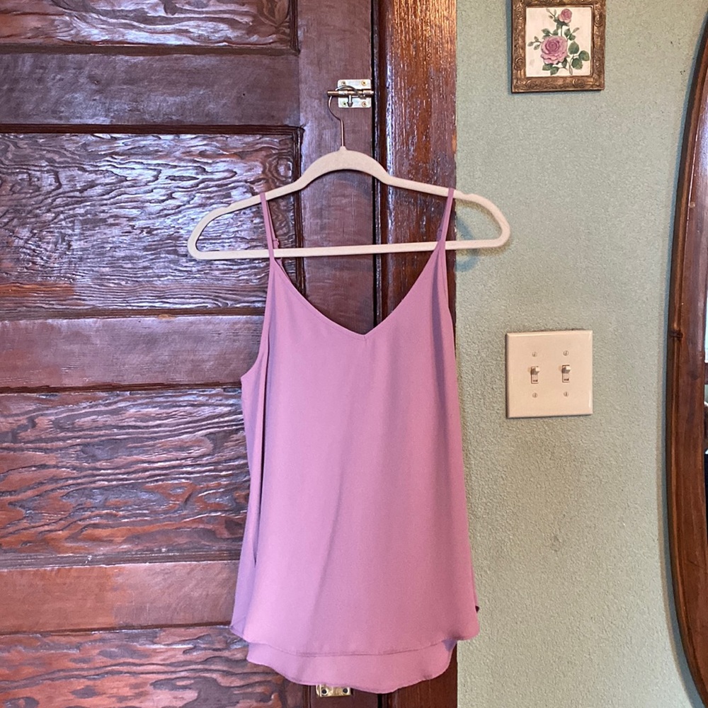 Sheer mauve tank top